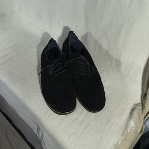 Men's Size 12 Black Suede Lace Up Oxfords by Bruno Marc Minor Flaw On Left Heel